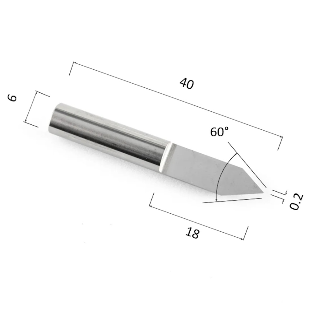 Фото гравер прямой конусный однозаходный по акрилу, дереву, композиту (акп) djtol nj6.6002 в Москве и Московской области