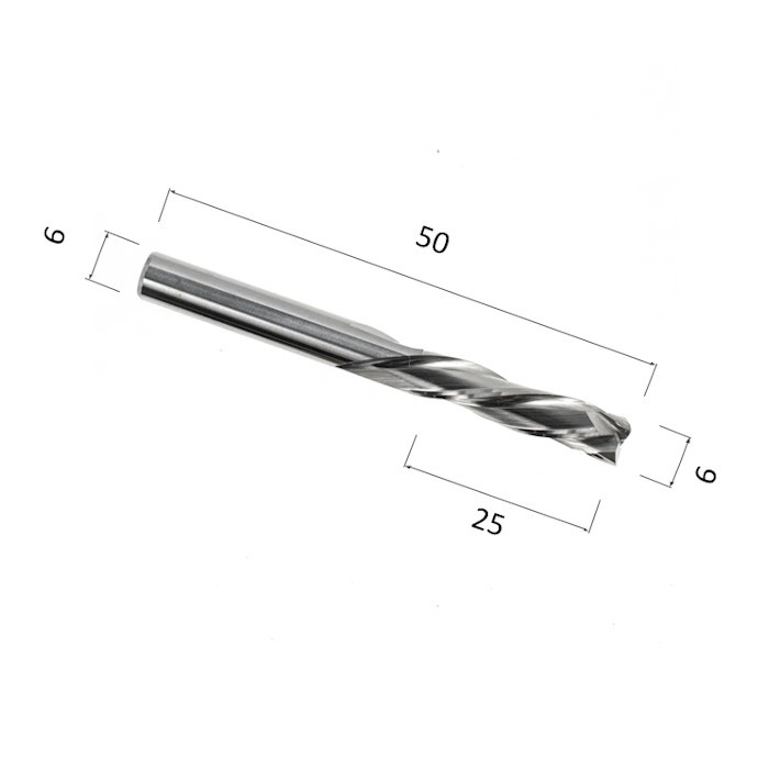 Фото фреза компрессионная спиральная трехзаходная (по дереву, композиту, пластику) djtol a3flx625 в Москве и Московской области
