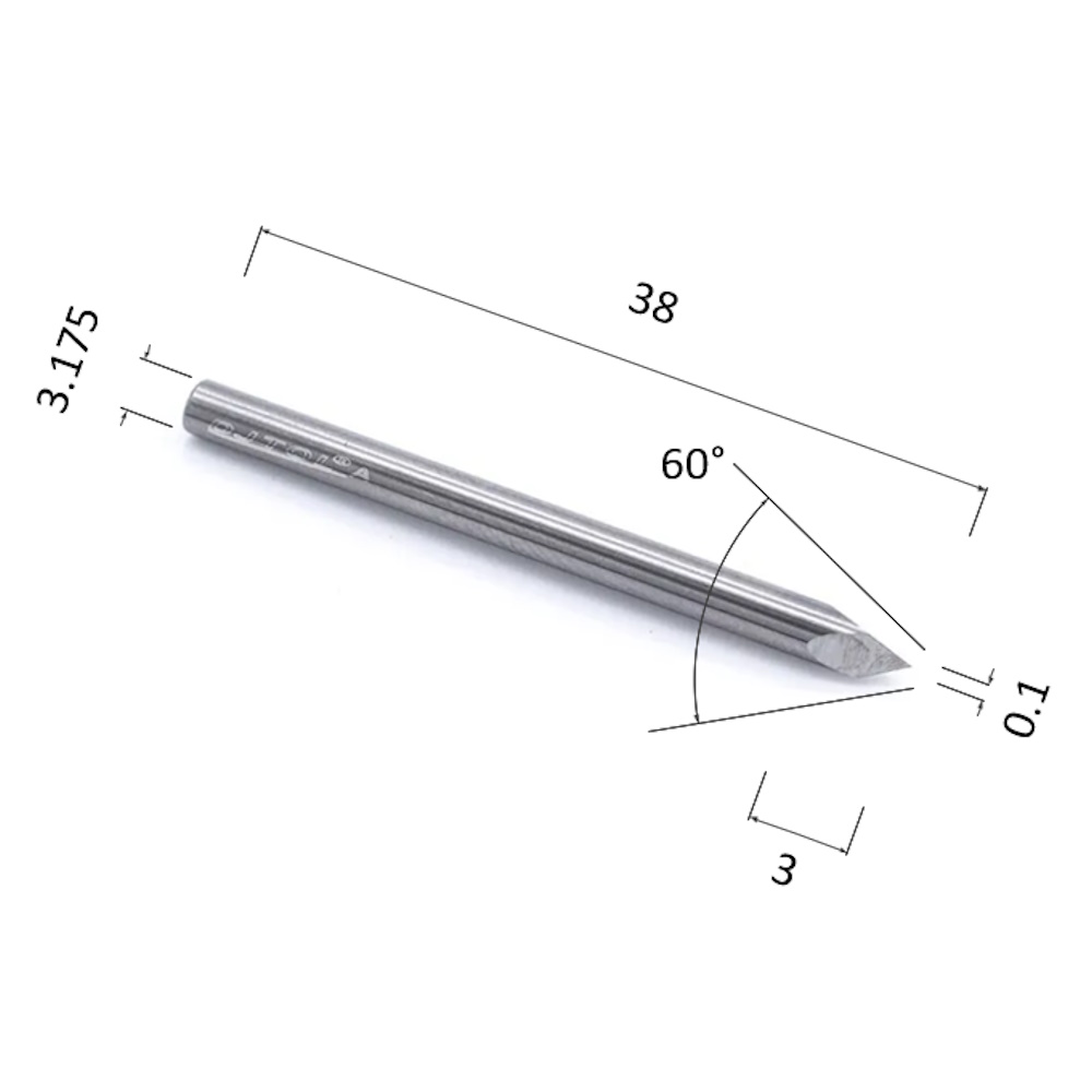 Фото гравер прямой конусный трехзаходный по алюминию, композиту (акп), меди djtol a3j3.6001 в Москве и Московской области