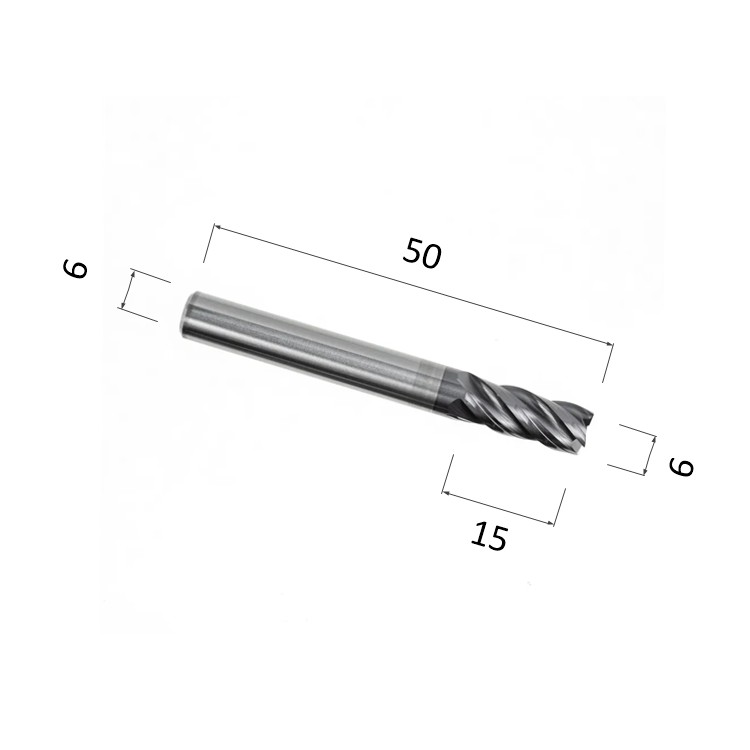 Фото фреза djtol as4lx06 спиральная четырехзаходная с покрытием altin (по стали, цветным металлам (алюмин в Москве и Московской области