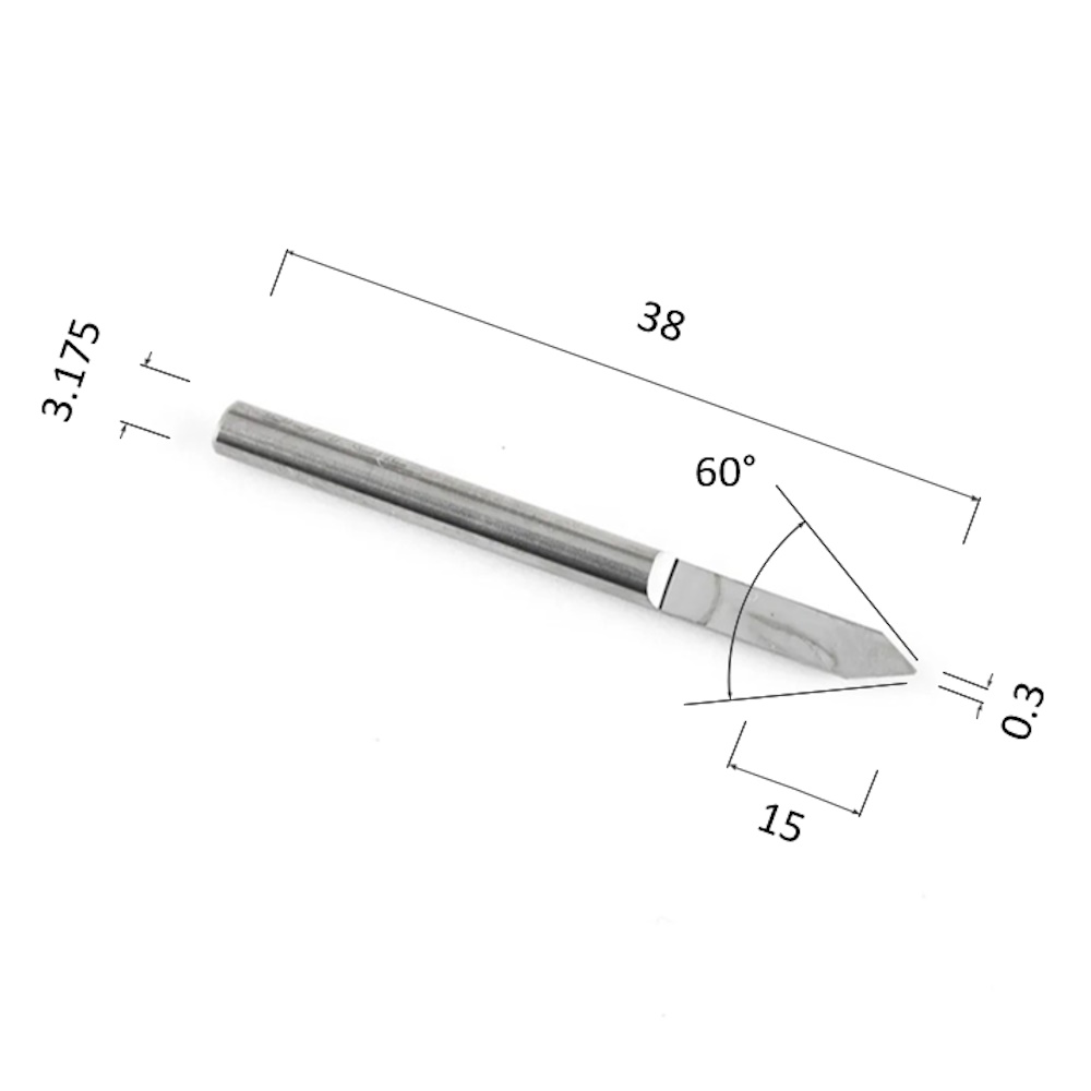 Фото гравер прямой конусный однозаходный по акрилу, дереву, композиту (акп) djtol nj3.6003 в Москве и Московской области