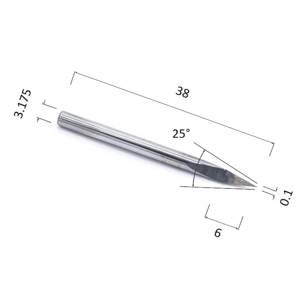 Фото гравер прямой конусный трехзаходный по алюминию, композиту (акп), меди djtol a3j3.2501 в Москве и Московской области