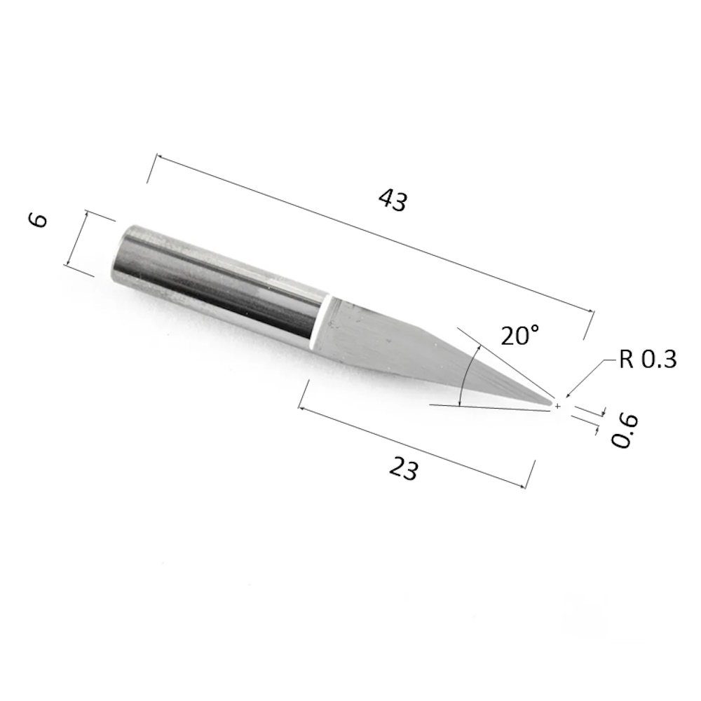 Фото гравер прямой конусный однозаходный по акрилу, дереву, композиту (акп) djtol nydj6.2006 в Москве и Московской области