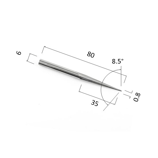 Фото фреза прямая  конусная двухзаходная по акрилу, дереву, композиту (акп) djtol n2zxj6350880 в Москве и Московской области