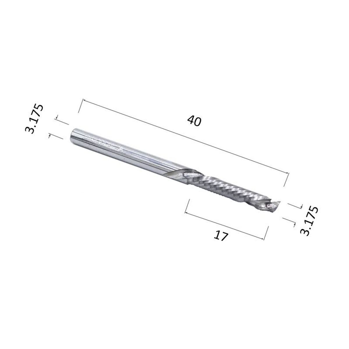 Фото фреза djtol a1flx3.17 компрессионная спиральная однозаходная (по дереву, композиту (акп), пластику) в Москве и Московской области