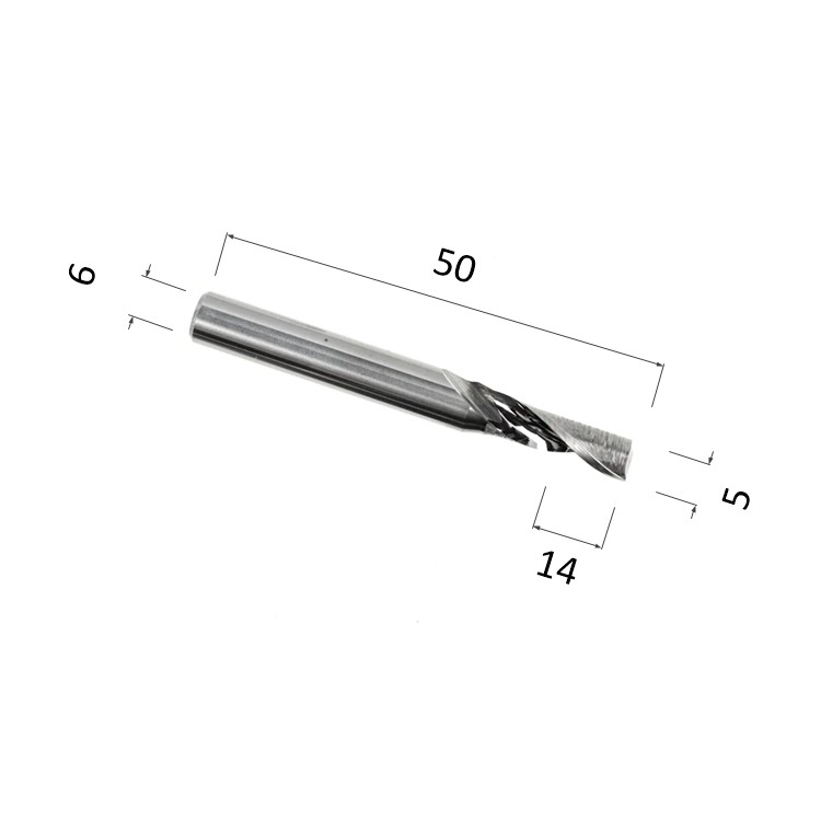 Фото фреза спиральная цилиндрическая однозаходная по алюминию, композиту (акп), меди djtol acl1lx6514 в Москве и Московской области