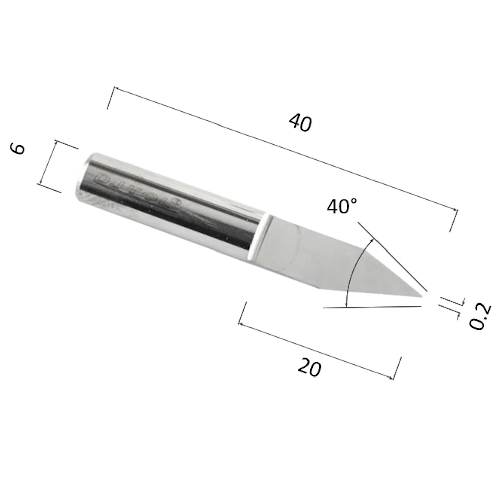 Фото гравер прямой конусный однозаходный по акрилу, дереву, композиту (акп) djtol nj6.4002 в Москве и Московской области