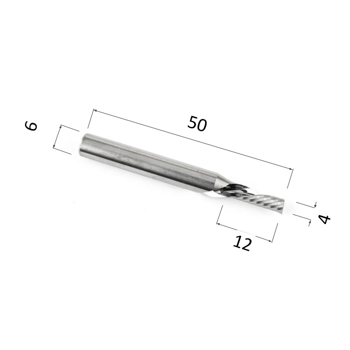 Фото фреза спиральная однозаходная стружка вниз (по акрилу, дереву, композиту) djtol a1lxd6412 в Москве и Московской области