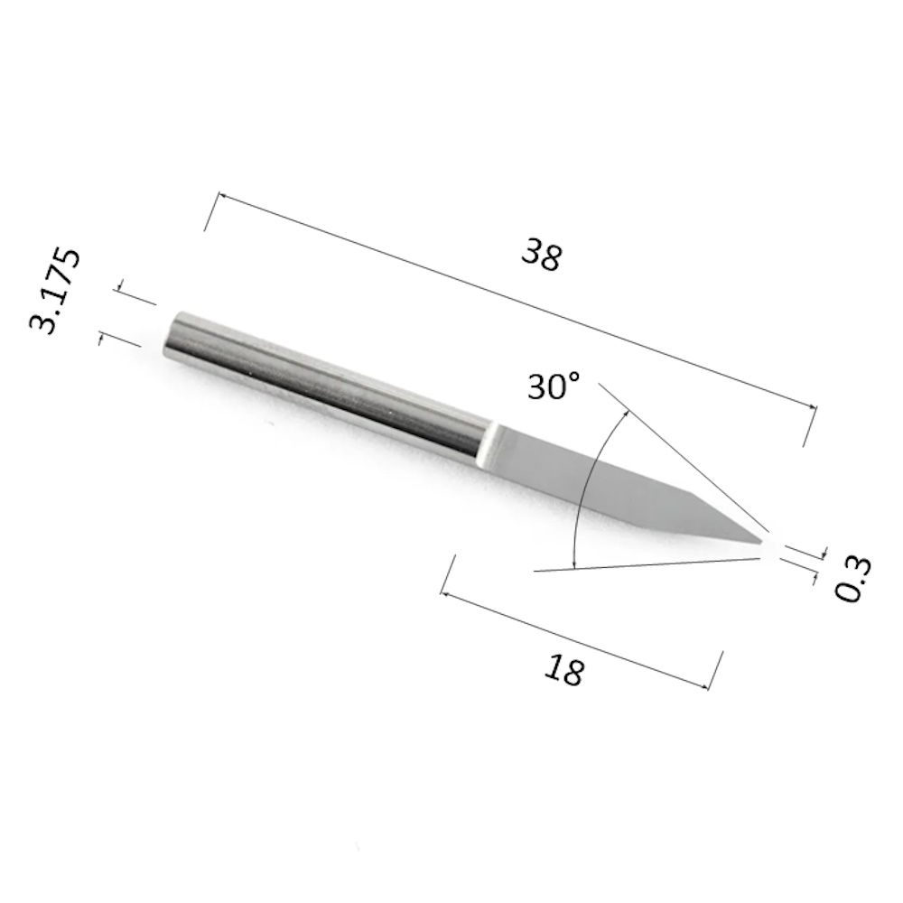 Фото гравер прямой конусный однозаходный по акрилу, дереву, композиту (акп) djtol aaj3.3003 в Москве и Московской области