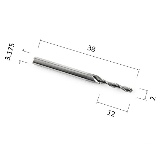 Фото фреза спиральная цилиндрическая двухзаходная по акрилу, дереву, композиту (акп) djtol a2qx3.212 в Москве и Московской области