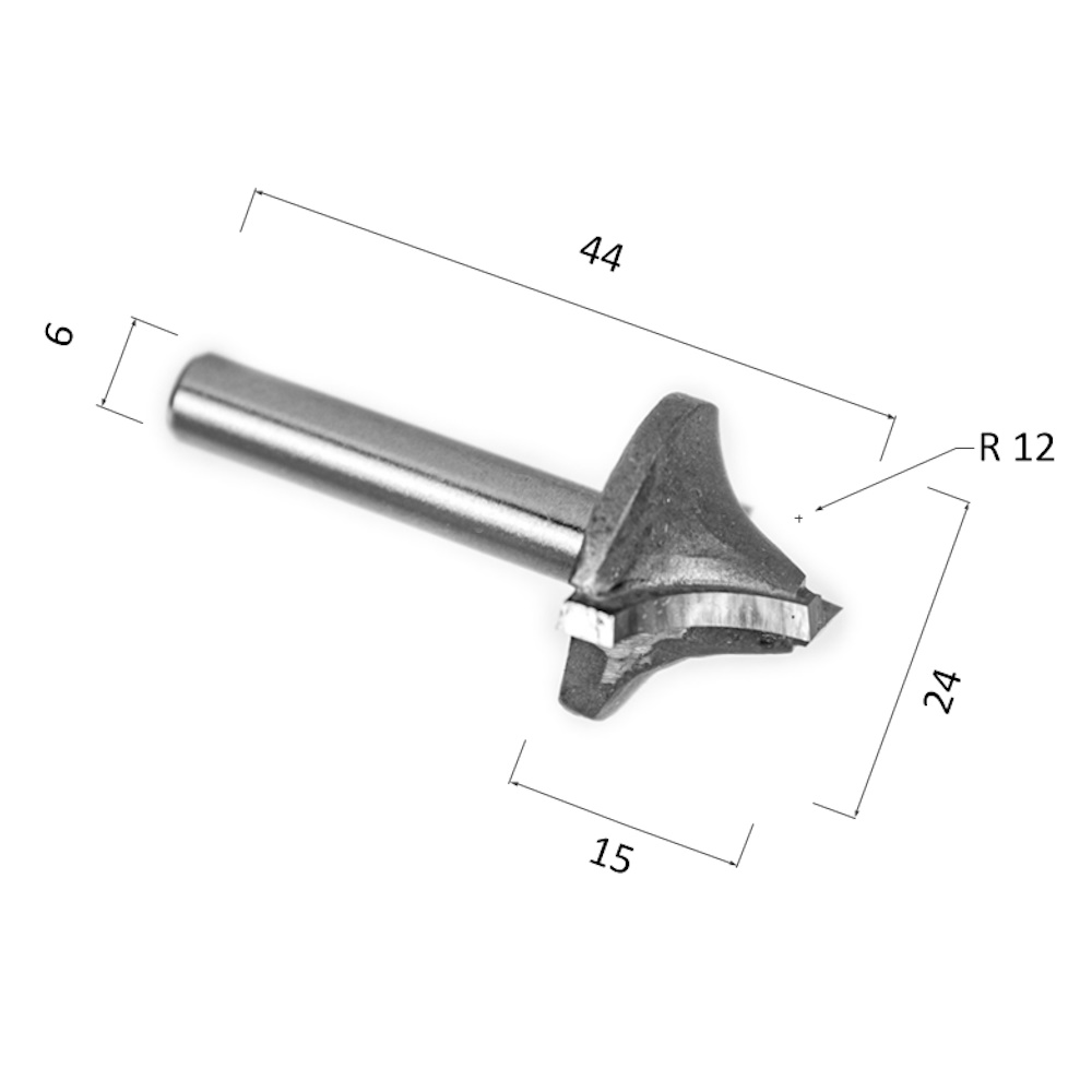 Фото фреза djtol nrd624 фасонная радиусная кромочная (по дереву, дсп, пластику) в Москве и Московской области