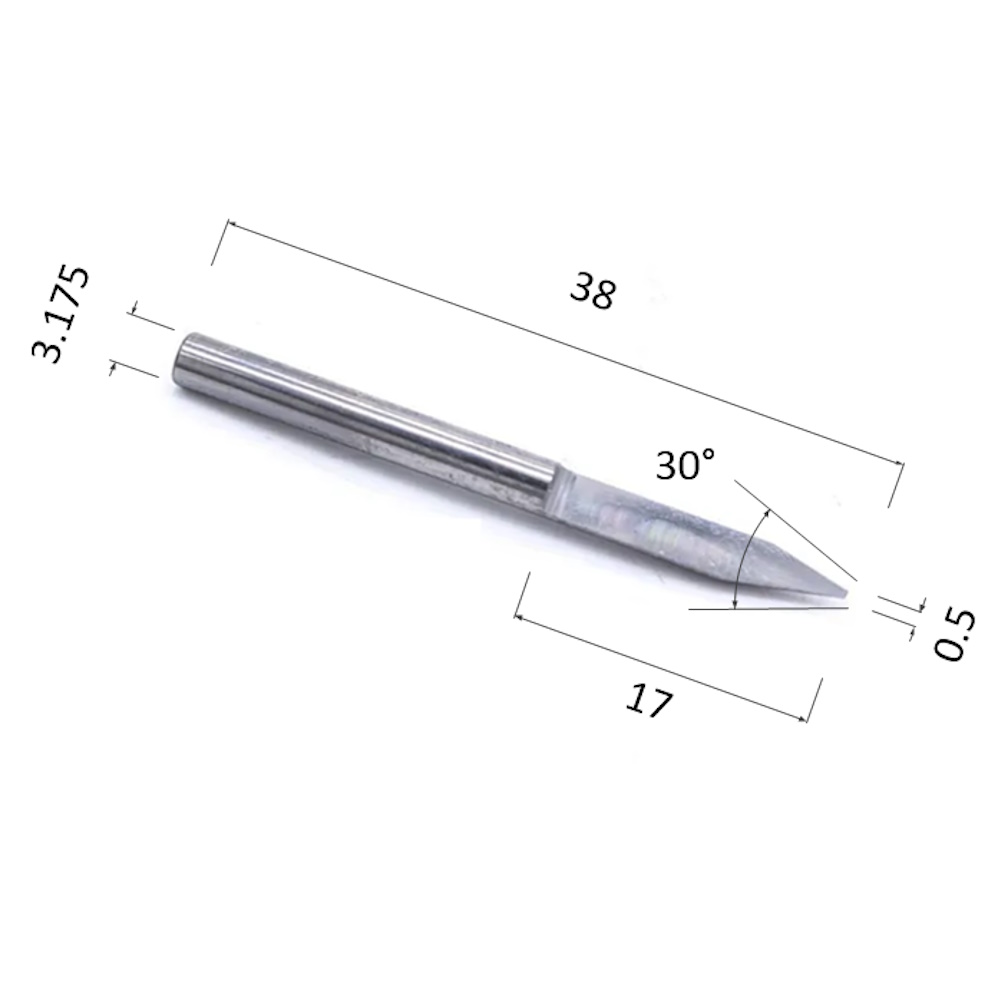 Фото гравер прямой конусный однозаходный по акрилу, дереву, композиту (акп) djtol nj3.3005 в Москве и Московской области