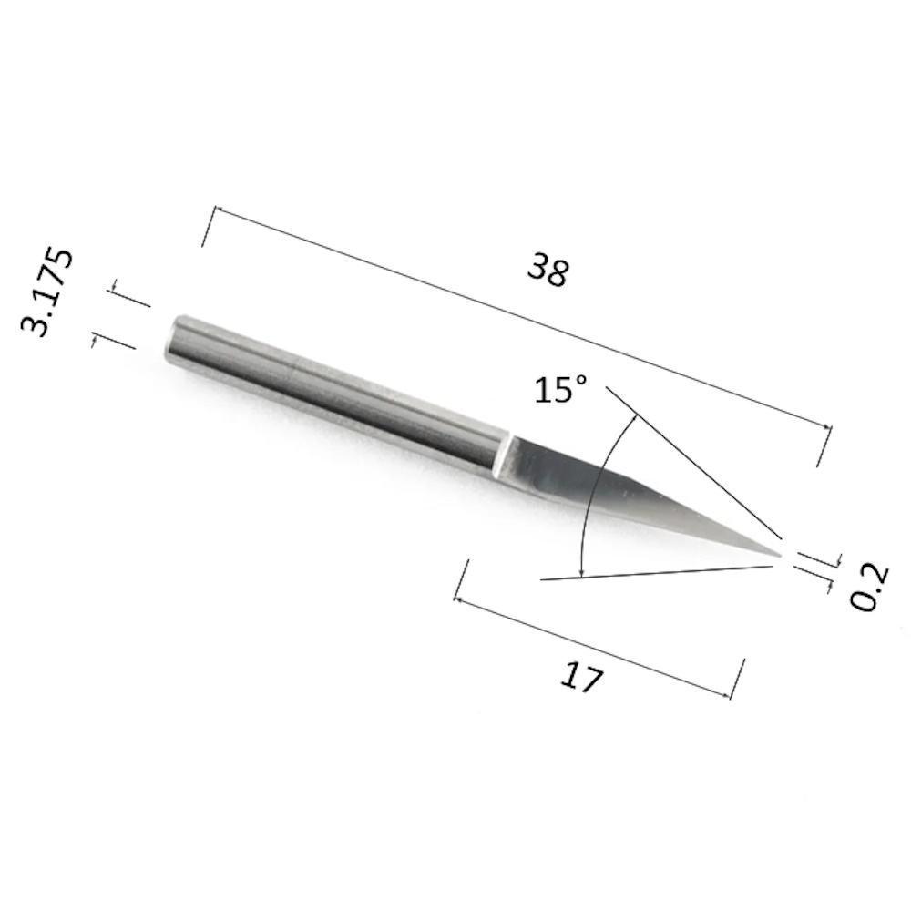 Фото гравер прямой конусный однозаходный по акрилу, дереву, композиту (акп) djtol aaj3.1502 в Москве и Московской области