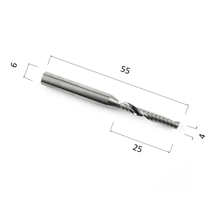 Фото фреза djtol n1lx6425 спиральная однозаходная стружка вверх (по дереву, композиту (акп), пластику) в Москве и Московской области