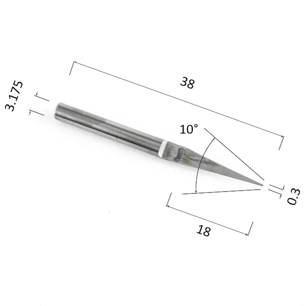 Фото гравер прямой конусный однозаходный по акрилу, дереву, композиту (акп) djtol aaj3.1003 в Москве и Московской области