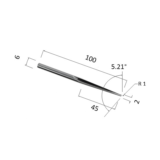 Фото фреза прямая конусная двухзаходная по акрилу, дереву, композиту (акп) djtol n2zxjq64520100 в Москве и Московской области