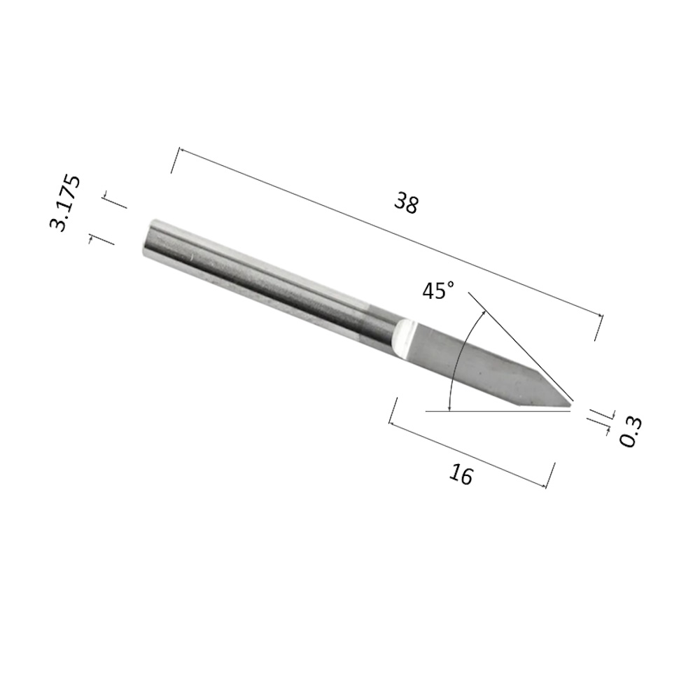 Фото гравер прямой конусный однозаходный по акрилу, дереву, композиту (акп) djtol aj3.4503 в Москве и Московской области