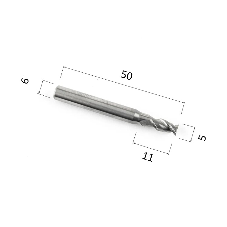 Фото фреза спиральная цилиндрическая двухзаходная по алюминию, композиту (акп), меди djtol al2lx6511 в Москве и Московской области