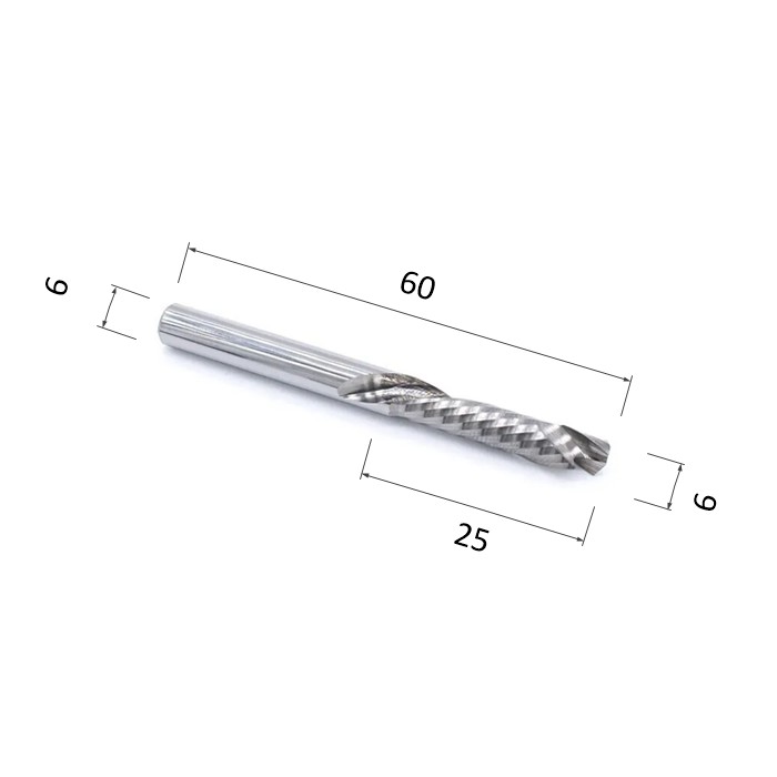 Фото фреза djtol a1flx625 компрессионная спиральная однозаходная (по дереву, композиту (акп), пластику) в Москве и Московской области