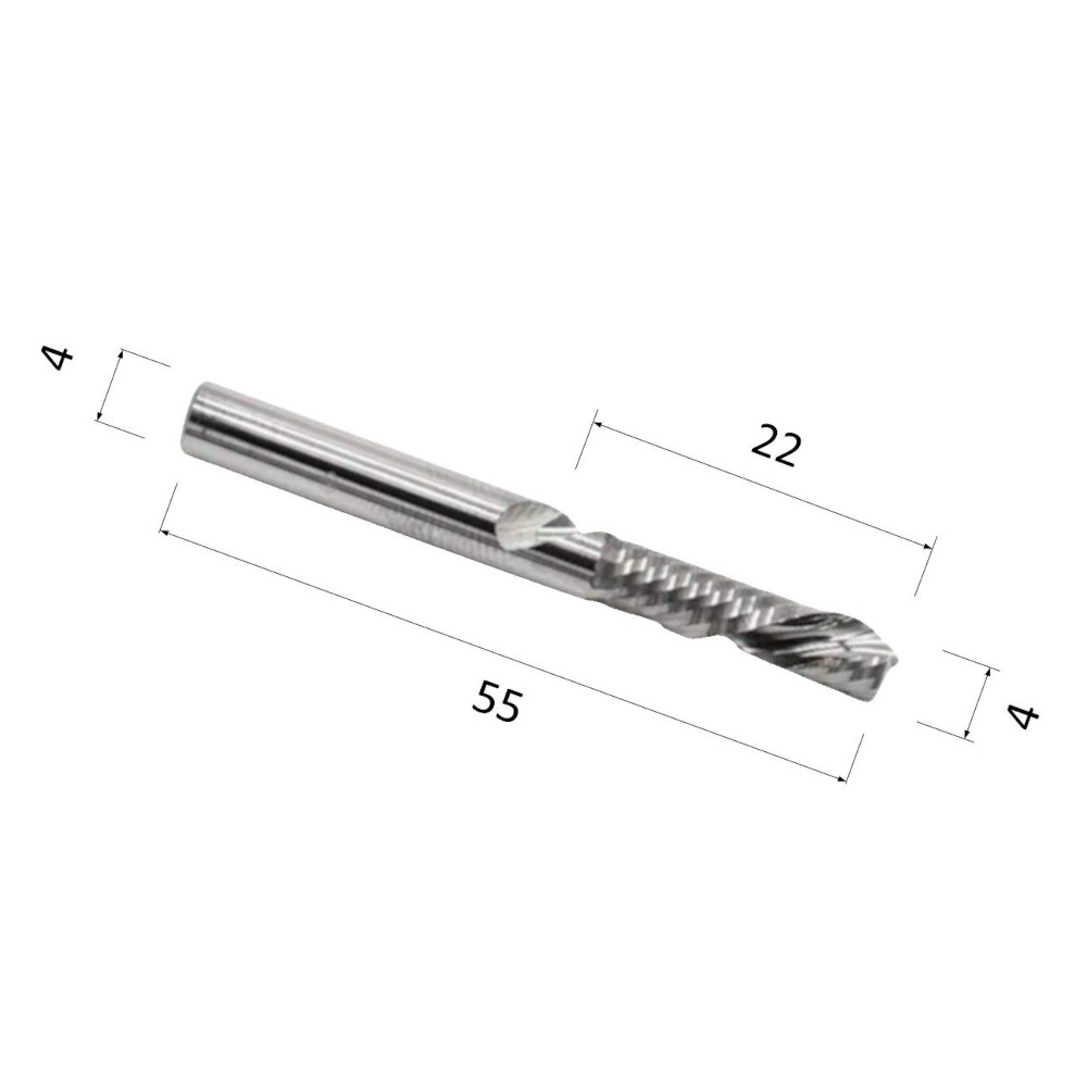 Фото фреза спиральная однозаходная стружка вниз (по акрилу, дереву, композиту) djtol a1lxd422 в Москве и Московской области