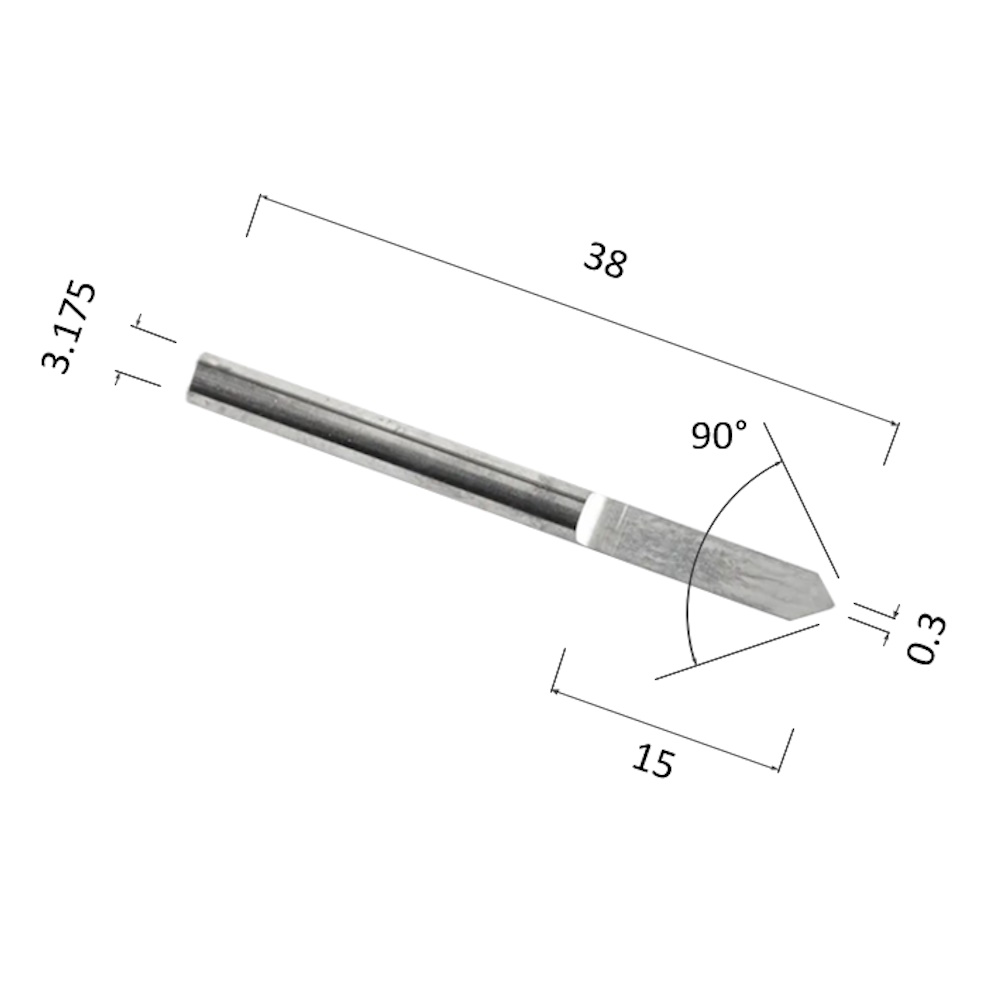 Фото гравер прямой конусный однозаходный по акрилу, дереву, композиту (акп) djtol aj3.9003 в Москве и Московской области