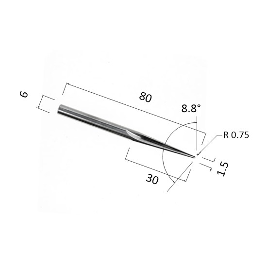Фото фреза прямая конусная двухзаходная по акрилу, дереву, композиту (акп) djtol n2zxjq6301580 в Москве и Московской области