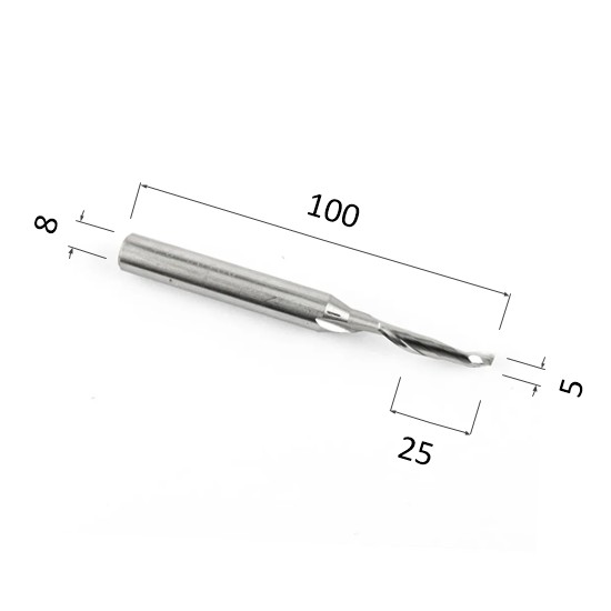 Фото фреза спиральная цилиндрическая однозаходная по алюминию, композиту (акп), меди djtol hssl1lx8525 в Москве и Московской области