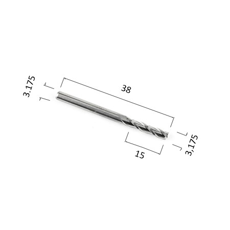 Фото фреза прямая спиральная трехзаходная по акрилу, дереву, композиту (акп) djtol n3lx3.15 в Москве и Московской области