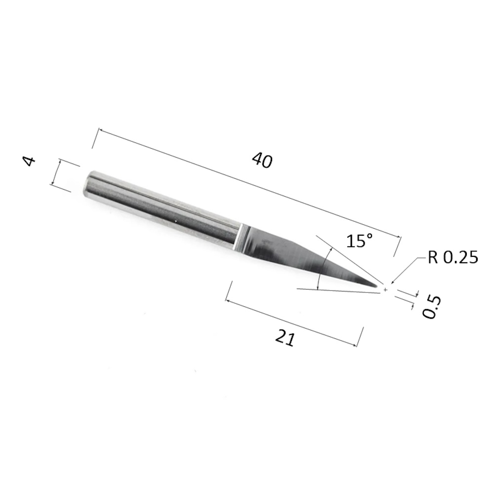 Фото гравер прямой конусный однозаходный по акрилу, дереву, композиту (акп) djtol nydj4.1505 в Москве и Московской области