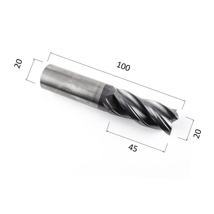 Фото фреза djtol as4lx20 спиральная четырехзаходная с покрытием altin (по стали, цветным металлам (алюмин в Москве и Московской области