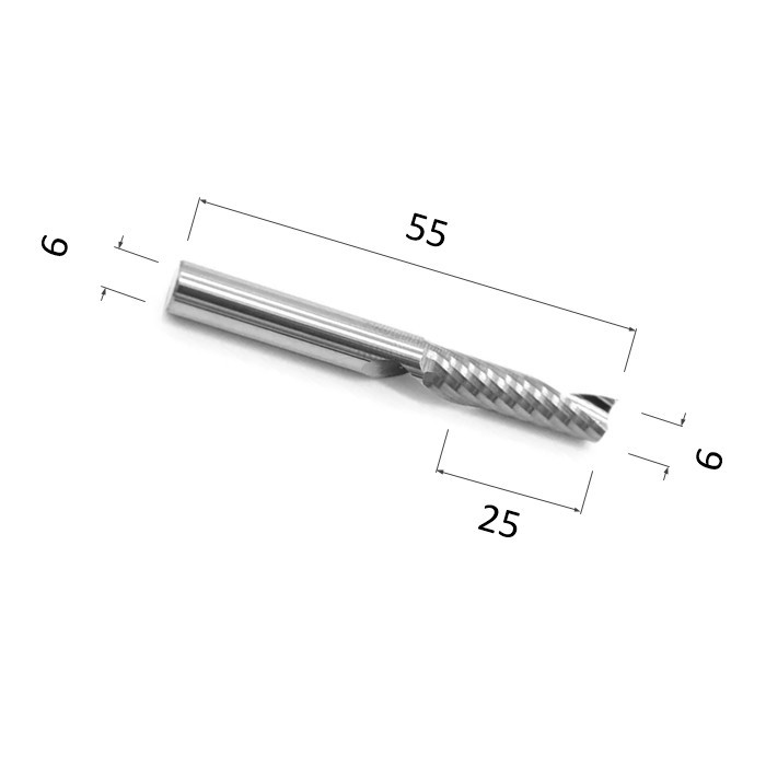 Фото фреза спиральная цилиндрическая однозаходная по акрилу, дереву, композиту (акп) djtol aay1lx6.25 в Москве и Московской области