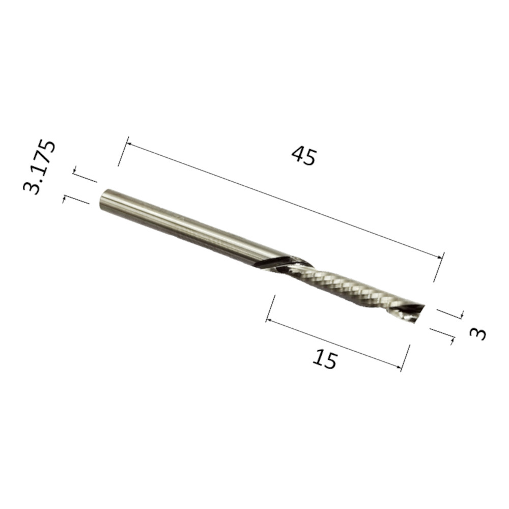 Фото фреза стружка вниз спиральная цилиндрическая однозаходная по акрилу, дереву, композиту (акп) djtol 3 в Москве и Московской области