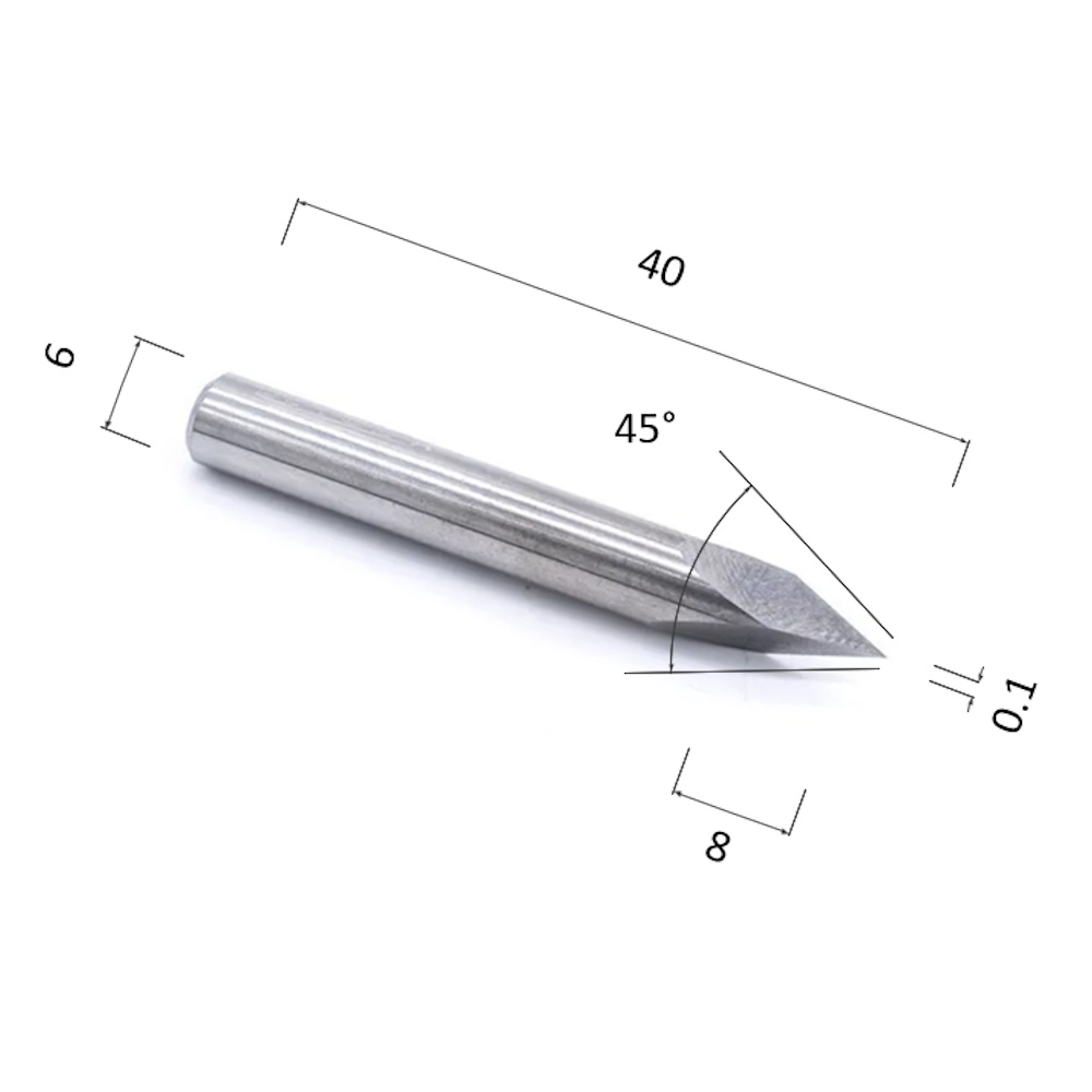 Фото гравер прямой конусный трехзаходный по алюминию, композиту (акп), меди djtol a3j6.4501 в Москве и Московской области
