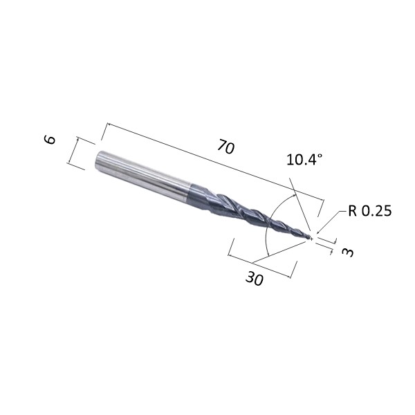 Фото фреза спиральная двухзаходная конусная сферическая (по дереву, композиту, пластику) djtol nx2qx63030 в Москве и Московской области