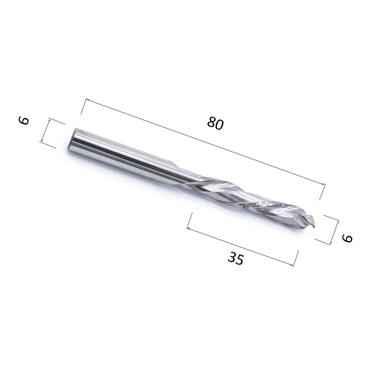 Фото фреза djtol n2flx635 компрессионная спиральная двухзаходная (по дереву, композиту (акп), пластику) в Москве и Московской области