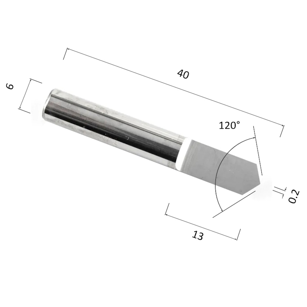 Фото гравер прямой конусный однозаходный по акрилу, дереву, композиту (акп) djtol nj6.12002 в Москве и Московской области