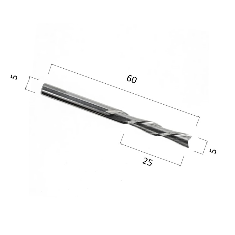 Фото фреза djtol n2lxd525 спиральная двухзаходная стружка вниз (по дереву, композиту (акп), пластику) в Москве и Московской области