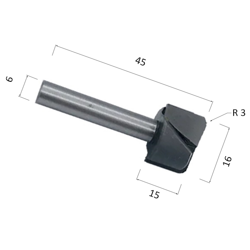 Фото фреза фасонная чашечная цилиндрическая двухзаходная по акрилу, дереву, композиту (акп) djtol nqdc616 в Москве и Московской области