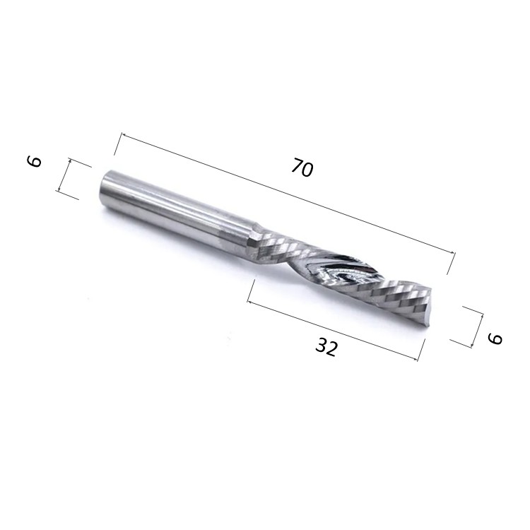 Фото фреза djtol n1lxd632 спиральная однозаходная стружка вниз (по дереву, композиту (акп), пластику) в Москве и Московской области