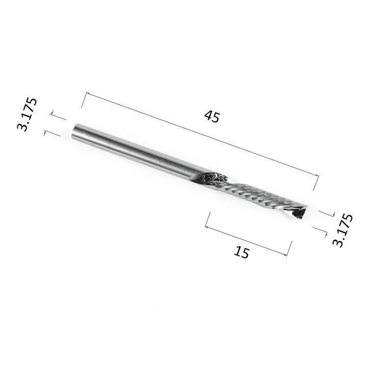 Фото фреза djtol n1lxd3.15 спиральная однозаходная стружка вниз (по дереву, композиту (акп), пластику) в Москве и Московской области