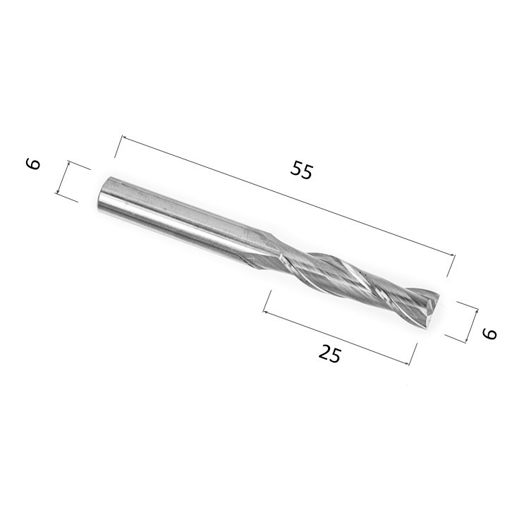 Фото фреза спиральная цилиндрическая двухзаходная по акрилу, дереву, композиту (акп) djtol aa2lx6.25 в Москве и Московской области