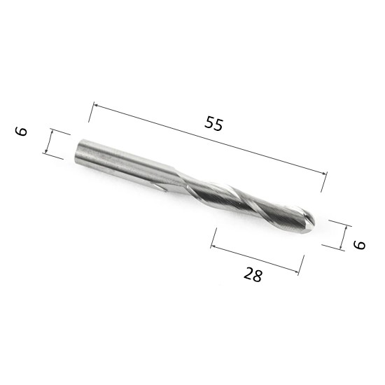 Фото фреза спиральная цилиндрическая двухзаходная по акрилу, дереву, композиту (акп) djtol a2qx628 в Москве и Московской области