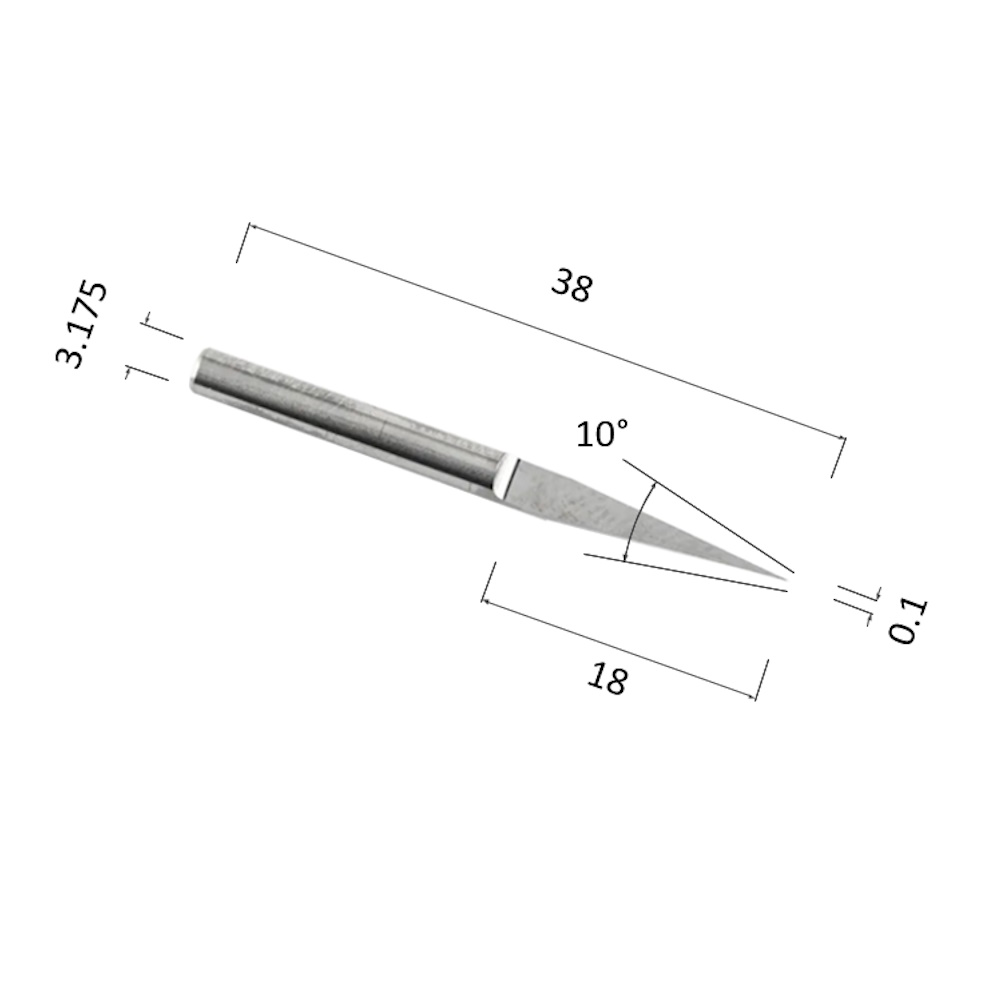 Фото гравер прямой конусный однозаходный по акрилу, дереву, композиту (акп) djtol aj3.1001 в Москве и Московской области