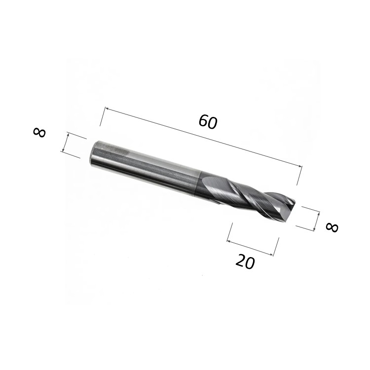 Фото фреза спиральная цилиндрическая двухзаходная по стали, алюминию, твердому дереву djtol as2lx08 в Москве и Московской области