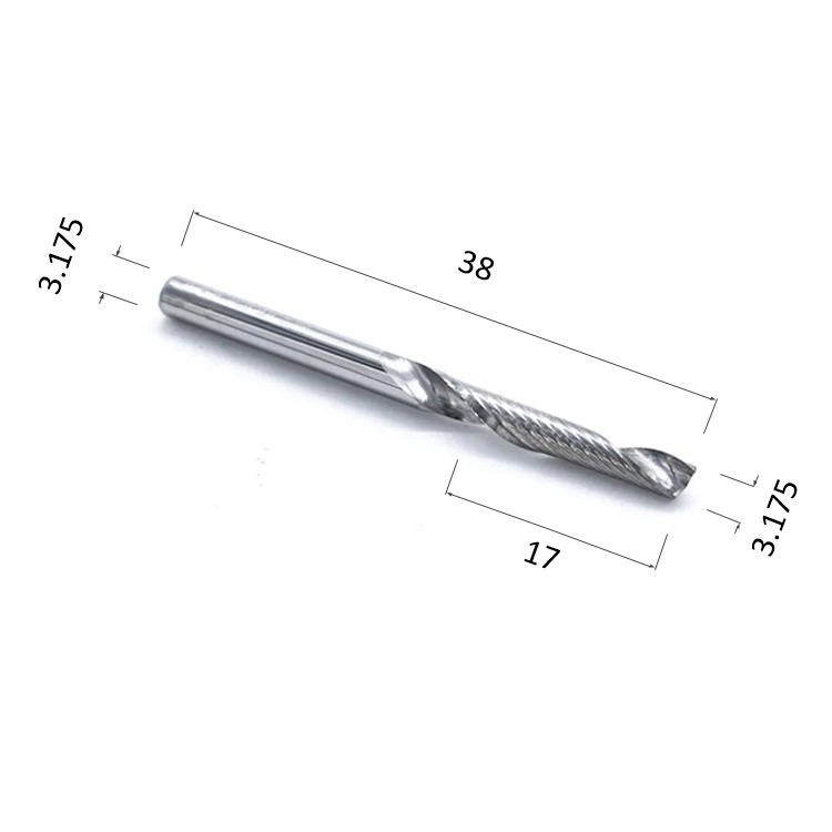 Фото фреза djtol n1lx3.17 спиральная однозаходная стружка вверх (по дереву, композиту (акп), пластику) в Москве и Московской области