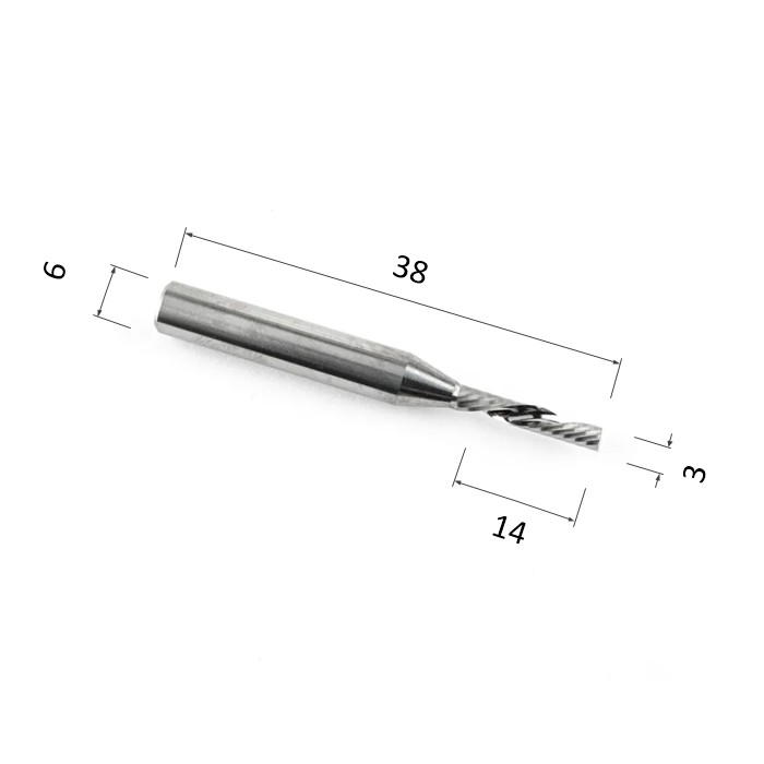 Фото фреза спиральная однозаходная стружка вниз (по акрилу, дереву, композиту) djtol a1lxd6314 в Москве и Московской области