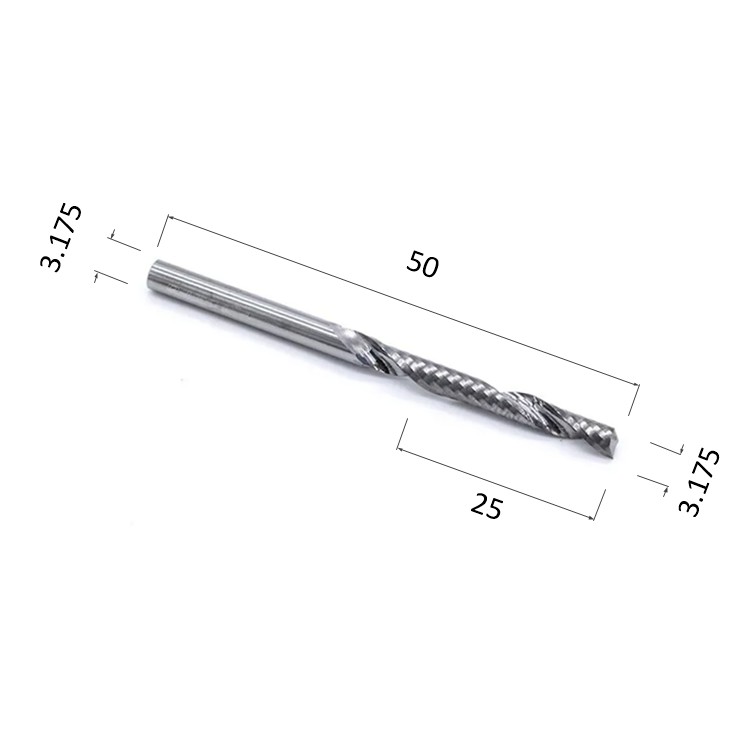 Фото фреза djtol ay1lx3.25 спиральная однозаходная стружка вверх (по дереву, композиту (акп), пластику) в Москве и Московской области