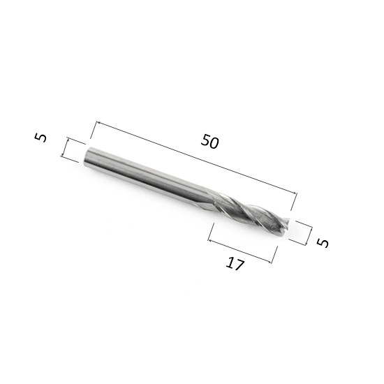 Фото фреза djtol n3lx5.17 спиральная трехзаходная стружка вверх (по дереву, композиту (акп), пластику) в Москве и Московской области