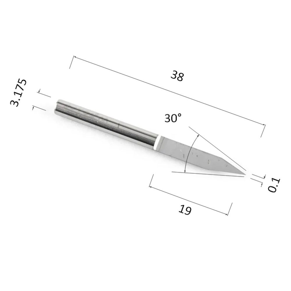 Фото гравер прямой конусный однозаходный по акрилу, дереву, композиту (акп) djtol aaj3.3001 в Москве и Московской области