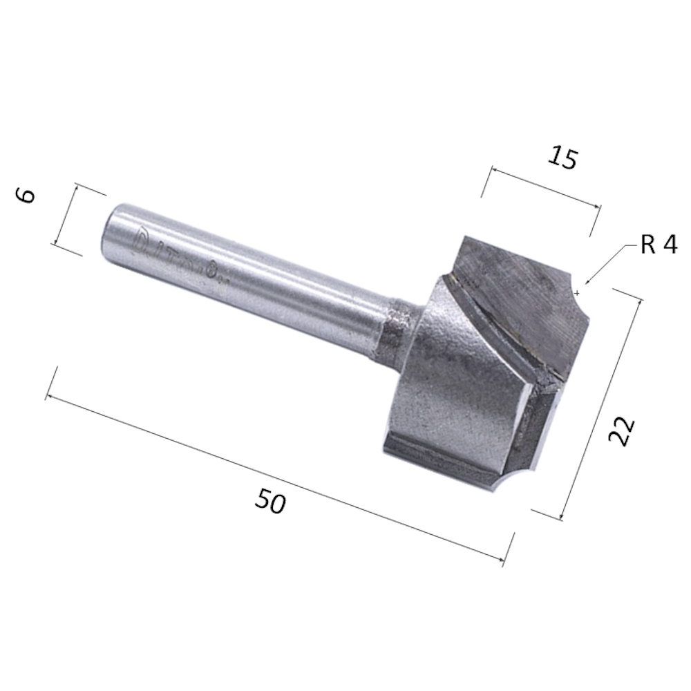 Фото фреза фасонная чашечная цилиндрическая двухзаходная по акрилу, дереву, композиту (акп) djtol nqdb622 в Москве и Московской области